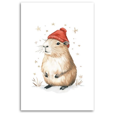 Obraz do pokoju dziecięcego, Kapibara Zwięrzeta - 80x120 Obraz do pokoju dziecięcego, Kapibara Zwięrzeta - 80x120