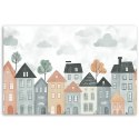 Obraz do pokoju dziecka, Kolorowe domy miasto - 90x60