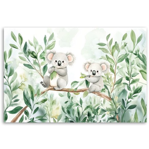 Obraz do pokoju dziecka, Misie Koala Liście eukaliptusa - 100x70 Obraz do pokoju dziecka, Misie Koala Liście eukaliptusa - 100x70