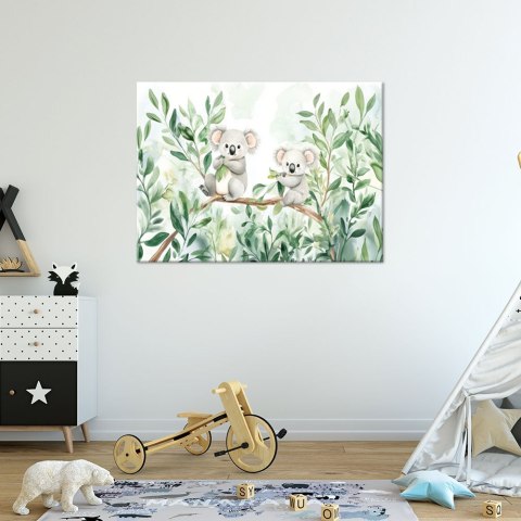 Obraz do pokoju dziecka, Misie Koala Liście eukaliptusa - 120x80 Obraz do pokoju dziecka, Misie Koala Liście eukaliptusa - 120x80