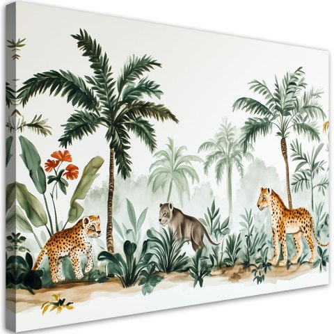 Obraz do pokoju dziecka, Palmy Zwierzęta Afrykańskie - 120x80