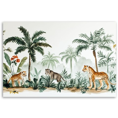 Obraz do pokoju dziecka, Palmy Zwierzęta Afrykańskie - 120x80
