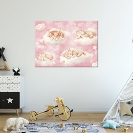 Obraz do pokoju dziewczynki, Kotki w chmurach Różowy - 120x80