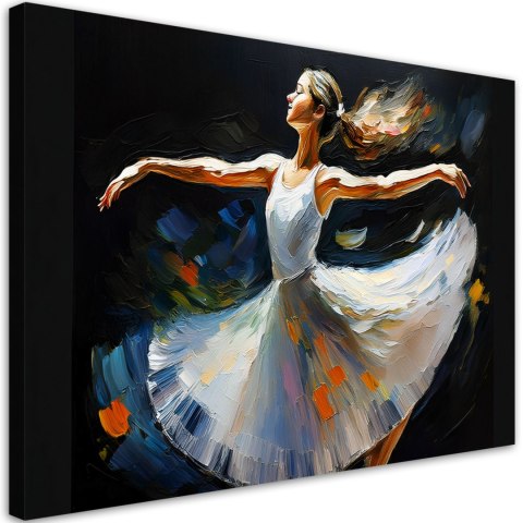 Obraz na płótnie, Baletnica Kobieta Taniec - 100x70 Obraz na płótnie, Baletnica Kobieta Taniec - 100x70