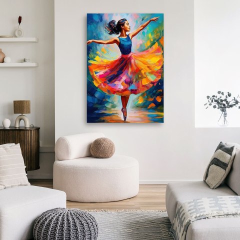 Obraz na płótnie, Baletnica Taniec Kolorowy - 40x60 Obraz na płótnie, Baletnica Taniec Kolorowy - 40x60