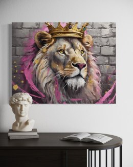 Obraz na płótnie, Król Lew Różowy - 60x40
