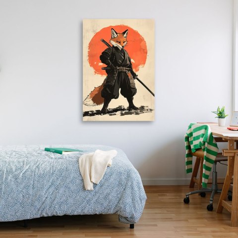 Obraz na płótnie, Lis Samuraj Zwierzęta - 80x120 Obraz na płótnie, Lis Samuraj Zwierzęta - 80x120