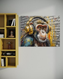 Obraz na płótnie, Małpa Dj - 120x80