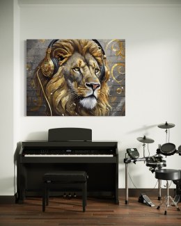 Obraz na płótnie, Muzyka Lew Zwierzęta - 90x60