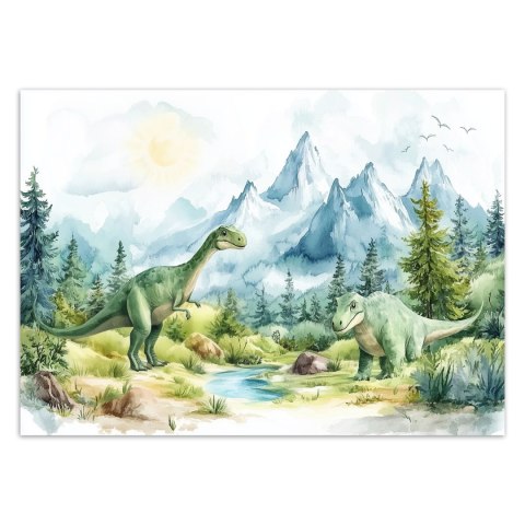 Fototapeta dla chłopca, Dinozaury Prehistoryczne Gady Pejzaż Zielony - 150x105 Fototapeta dla chłopca, Dinozaury Prehistoryczne Gady Pejzaż Zielony - 150x105