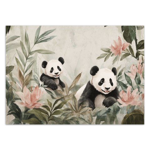 Fototapeta dla dzieci, Misie Pandy w kwiatach - 150x105 Fototapeta dla dzieci, Misie Pandy w kwiatach - 150x105
