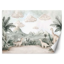 Fototapeta dla dzieci do pokoju, Dinozaury Jurajski świat w pastelach - 100x70