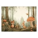 Fototapeta do pokoju dziecięcego, Leśne Zwierzęta Natura Beżowy - 200x140