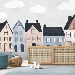 Fototapeta do pokoju dziecka, Kolorowe domy miasto - 150x105
