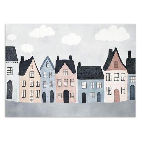 Fototapeta do pokoju dziecka, Kolorowe domy miasto - 250x175 Fototapeta do pokoju dziecka, Kolorowe domy miasto - 250x175