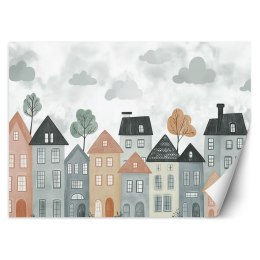 Fototapeta do pokoju dziecka, Kolorowe domy miasto - 350x245