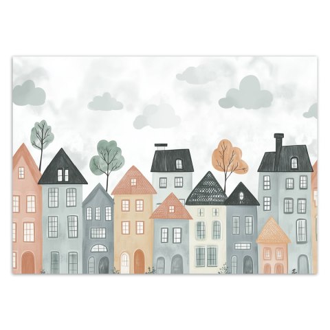Fototapeta do pokoju dziecka, Kolorowe domy miasto - 350x245 Fototapeta do pokoju dziecka, Kolorowe domy miasto - 350x245