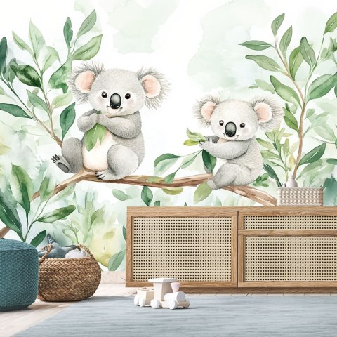 Fototapeta do pokoju dziecka, Misie Koala Liście eukaliptusa - 100x70 Fototapeta do pokoju dziecka, Misie Koala Liście eukaliptusa - 100x70