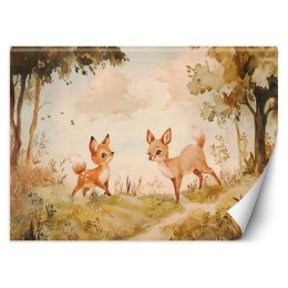 Fototapeta do pokoju dziecka, Sarenki Zwierzęta w lesie Beżowy - 200x140