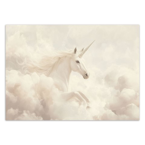 Fototapeta dziecięca na ścianę, Jednorożec w beżowych chmurach - 150x105 Fototapeta dziecięca na ścianę, Jednorożec w beżowych chmurach - 150x105