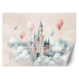 Fototapeta dziecięca na ścianę, Zamek z balonikami w chmurach - 100x70