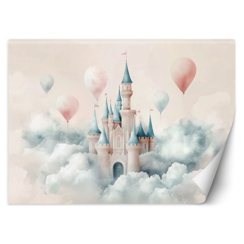 Fototapeta dziecięca na ścianę, Zamek z balonikami w chmurach - 200x140 Fototapeta dziecięca na ścianę, Zamek z balonikami w chmurach - 200x140