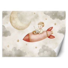 Fototapety do pokoju chłopca, Rakieta w chmurach kosmosie - 250x175