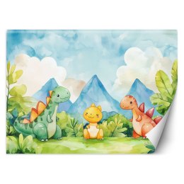 Fototapety do pokoju dziecięcego, Śmieszne Dinozaury Kolorowe - 100x70
