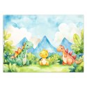 Fototapety do pokoju dziecięcego, Śmieszne Dinozaury Kolorowe - 150x105