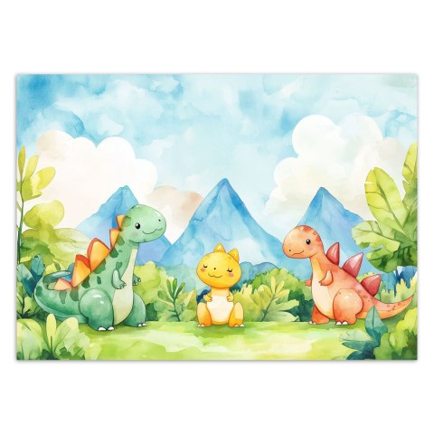 Fototapety do pokoju dziecięcego, Śmieszne Dinozaury Kolorowe - 200x140 Fototapety do pokoju dziecięcego, Śmieszne Dinozaury Kolorowe - 200x140