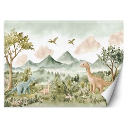 Fototapety do pokoju dziecięcego, Wesołe Dinozaury Pejzaż górski - 100x70