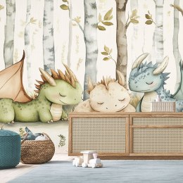 Fototapety do pokoju dziecka, Małe Smoki Zwierzęta w lesie - 400x280