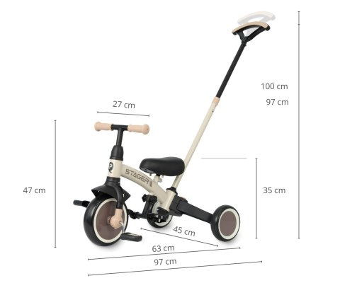 Qplay Rowerek Trójkołowy Stager 3w1 Brown Qplay Rowerek Trójkołowy Stager 3w1 Brown