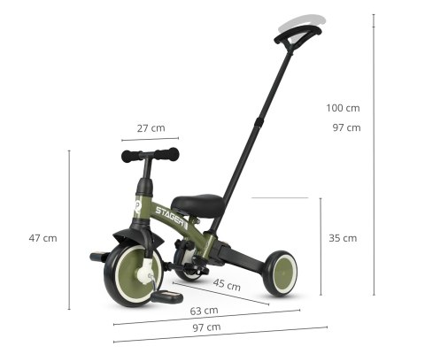 Qplay Rowerek Trójkołowy Stager 3w1 Green Qplay Rowerek Trójkołowy Stager 3w1 Green