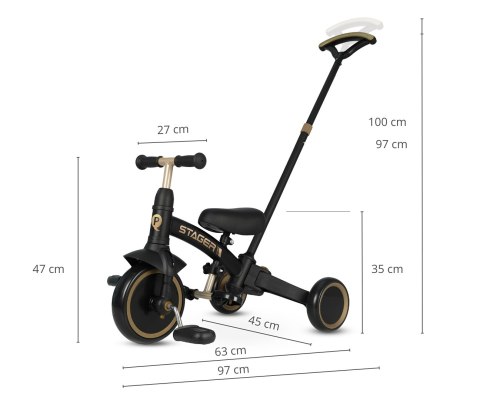 Qplay Rowerek Trójkołowy Stager 3w1 Platinum Qplay Rowerek Trójkołowy Stager 3w1 Platinum