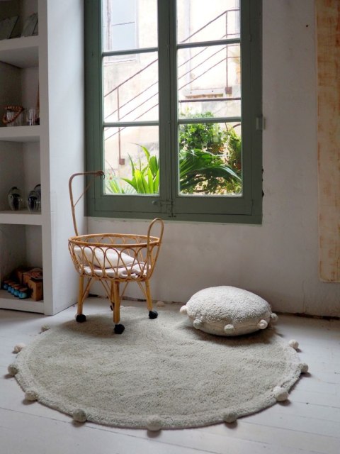 Dywan bawełniany Bubbly Olive Natural Ø120 cm Lorena Canals Dywan bawełniany Bubbly Olive Natural Ø120 cm Lorena Canals