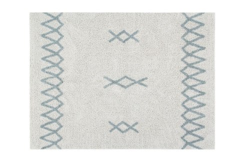 Lorena Canals Dywan bawełniany Atlas Natural Vintage Blue 120 x 160 cm Lorena Canals Dywan bawełniany Atlas Natural Vintage Blue 120 x 160 cm