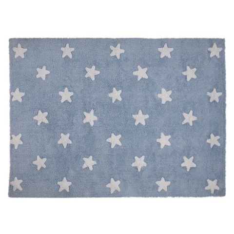 Lorena Canals Dywan bawełniany Blue Stars White 120 x 160 cm Lorena Canals Dywan bawełniany Blue Stars White 120 x 160 cm