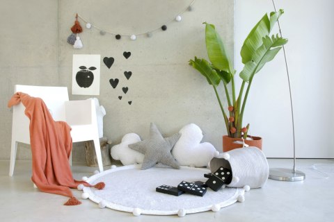 Lorena Canals Dywan bawełniany Bubbly Light Grey Ø 120 cm Lorena Canals Dywan bawełniany Bubbly Light Grey Ø 120 cm