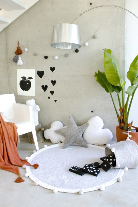 Lorena Canals Dywan bawełniany Bubbly Light Grey Ø 120 cm Lorena Canals Dywan bawełniany Bubbly Light Grey Ø 120 cm