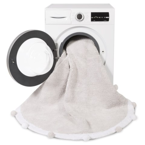 Lorena Canals Dywan bawełniany Bubbly Light Grey Ø 120 cm Lorena Canals Dywan bawełniany Bubbly Light Grey Ø 120 cm