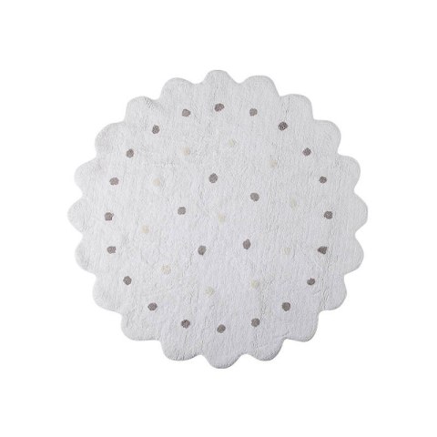 Lorena Canals Dywan bawełniany Galletita Blanco/White Ø 140 cm Lorena Canals Dywan bawełniany Galletita Blanco/White Ø 140 cm