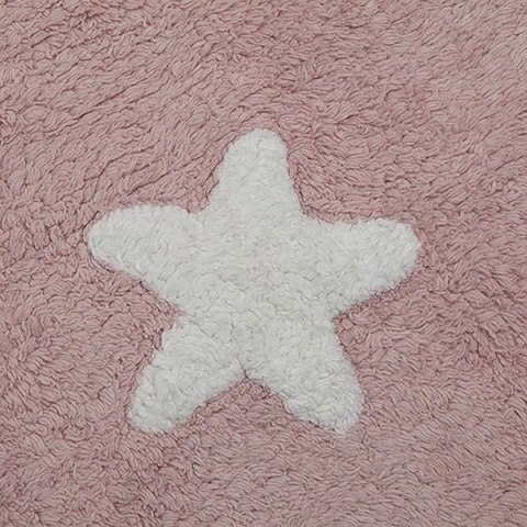 Lorena Canals Dywan bawełniany Pink Stars White 120 x 160 cm Lorena Canals Dywan bawełniany Pink Stars White 120 x 160 cm