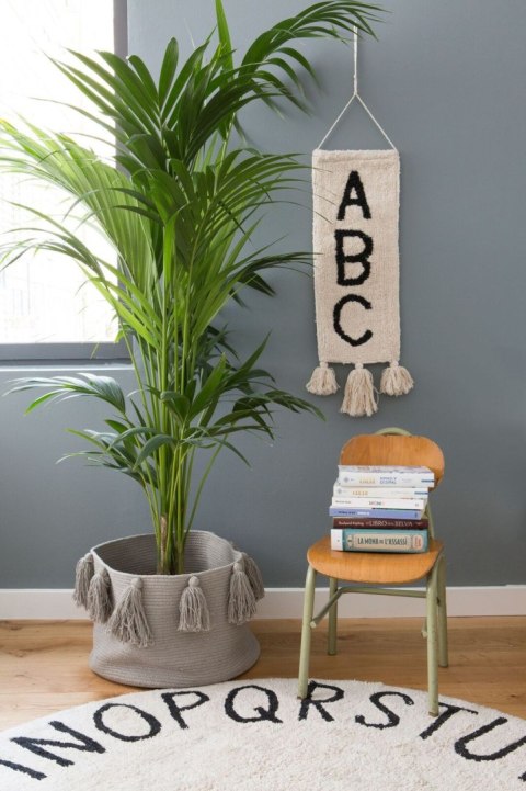 Lorena Canals Dywan bawełniany Round ABC Natural Negro Ø 150 cm Lorena Canals Dywan bawełniany Round ABC Natural Negro Ø 150 cm