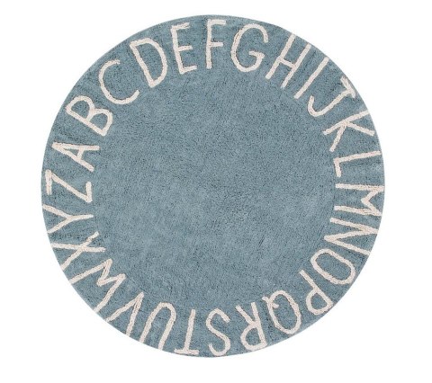 Lorena Canals Dywan bawełniany Round ABC Vintage Azul Natural Ø 150 cm Lorena Canals Dywan bawełniany Round ABC Vintage Azul Natural Ø 150 cm