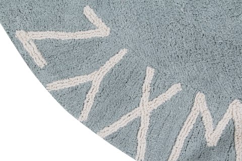 Lorena Canals Dywan bawełniany Round ABC Vintage Azul Natural Ø 150 cm Lorena Canals Dywan bawełniany Round ABC Vintage Azul Natural Ø 150 cm