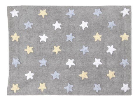 Lorena Canals Dywan bawełniany Tricolor Star Gris/Azul 120 x 160 cm Lorena Canals Dywan bawełniany Tricolor Star Gris/Azul 120 x 160 cm