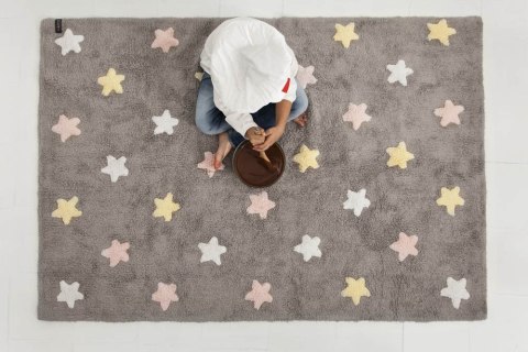 Lorena Canals Dywan bawełniany Tricolor Star Gris/Rosa 120 x 160 cm Lorena Canals Dywan bawełniany Tricolor Star Gris/Rosa 120 x 160 cm
