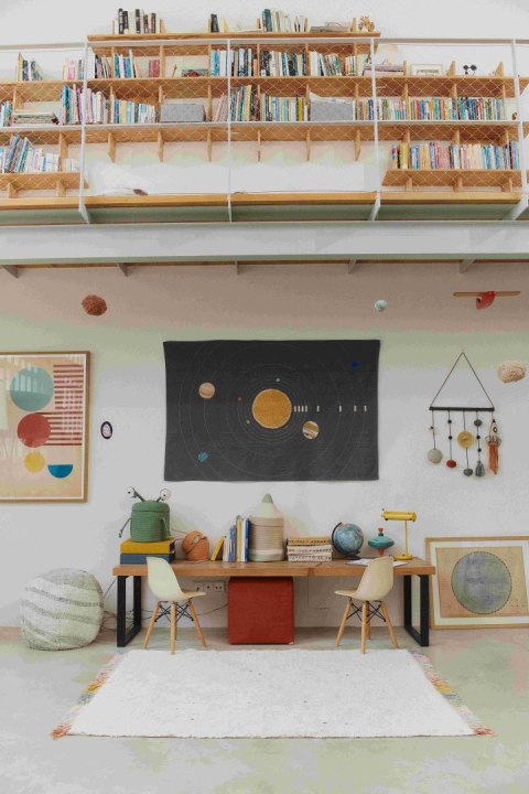 Dywan bawełniany Stardust do prania w pralce, "Mom, I want to be an astronaut" Lorena Canals Dywan bawełniany Stardust do prania w pralce, "Mom, I want to be an astronaut" Lorena Canals