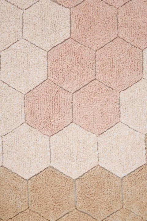 Dywan bawełniany okrągły Ø 140, Round Honeycomb Rose, Plaster Miodu Róż, Planet Bee, Lorena Canals Dywan bawełniany okrągły Ø 140, Round Honeycomb Rose, Plaster Miodu Róż, Planet Bee, Lorena Canals